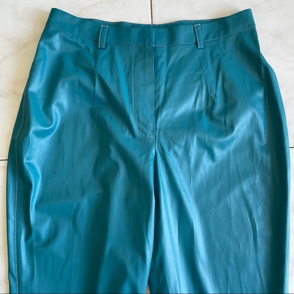 Beautiful aqua blue PU pants in Perfect condition. Size small - Picture 6 of 8